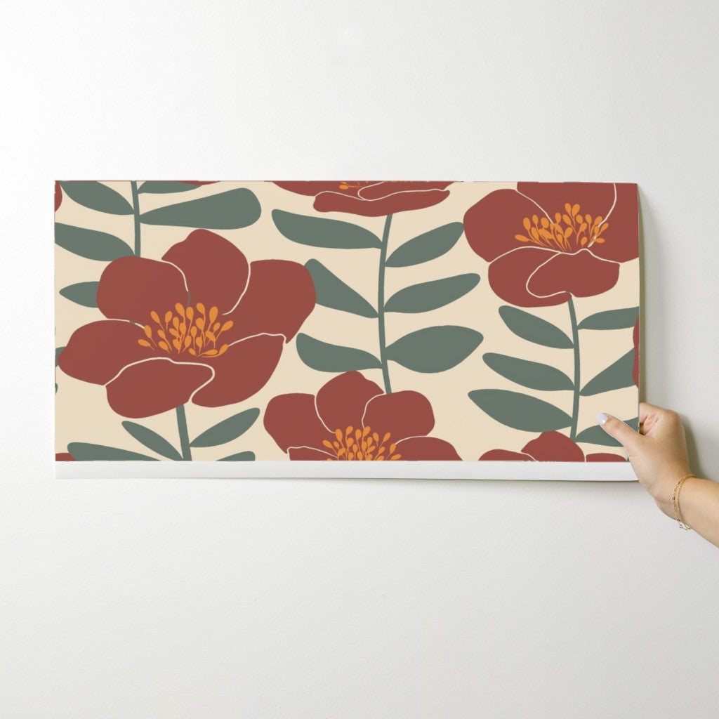 Jumbo Poppy Floral Wallpaper
