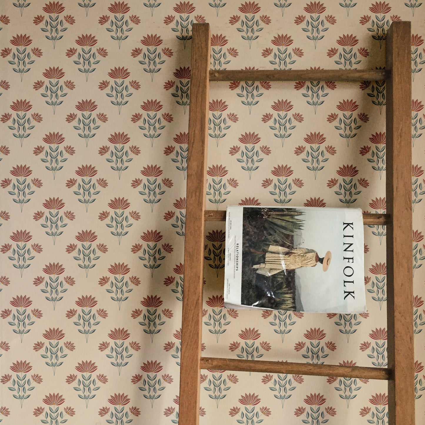 Block Print Floral Wallpaper