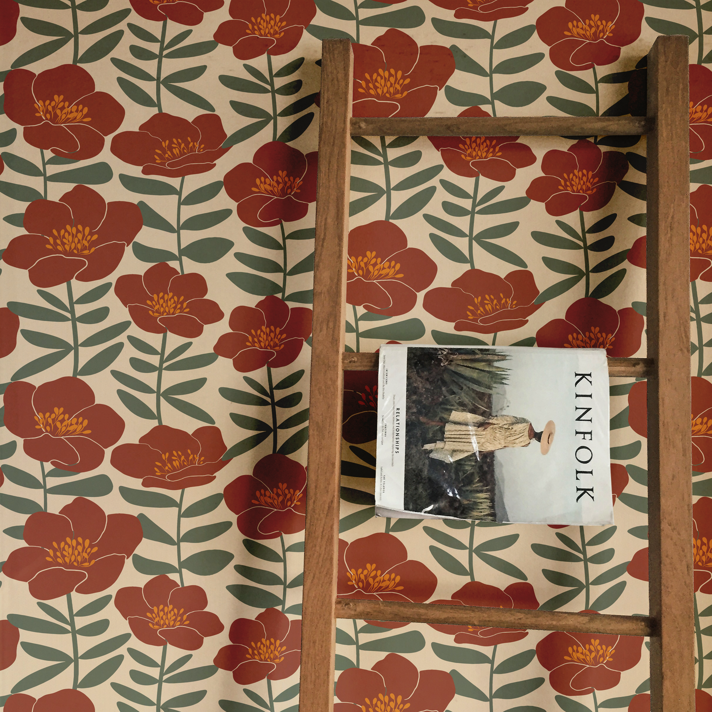 Jumbo Poppy Floral Wallpaper